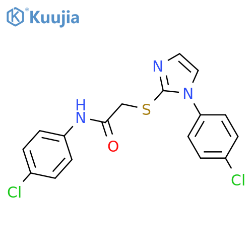 N-(4-chlorophenyl)-2-{1-(4-chlorophenyl)-1H-imidazol-2-ylsulfanyl}acetamide structure
