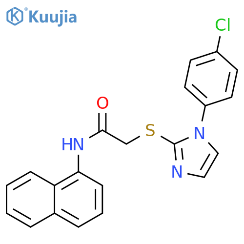 2-{1-(4-chlorophenyl)-1H-imidazol-2-ylsulfanyl}-N-(naphthalen-1-yl)acetamide structure