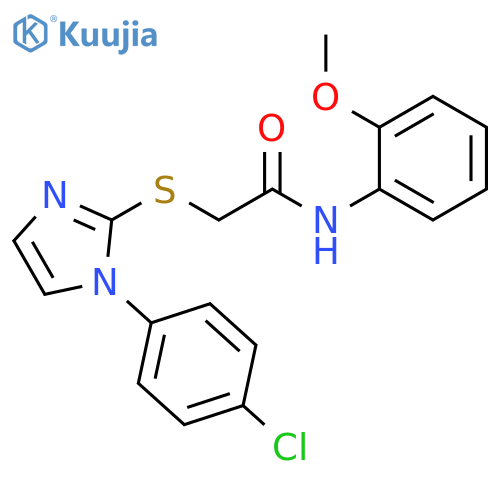 2-{1-(4-chlorophenyl)-1H-imidazol-2-ylsulfanyl}-N-(2-methoxyphenyl)acetamide structure