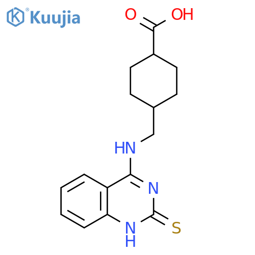 4-{[(2-sulfanylidene-1,2-dihydroquinazolin-4-yl)amino]methyl}cyclohexane-1-carboxylic acid structure