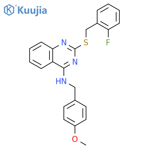 2-{(2-fluorophenyl)methylsulfanyl}-N-(4-methoxyphenyl)methylquinazolin-4-amine structure