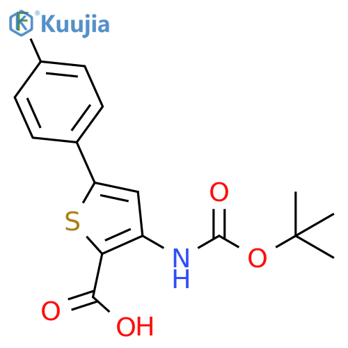 3-{(tert-butoxy)carbonylamino}-5-(4-fluorophenyl)thiophene-2-carboxylic acid structure