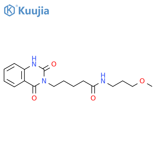 5-(2,4-dioxo-1H-quinazolin-3-yl)-N-(3-methoxypropyl)pentanamide structure