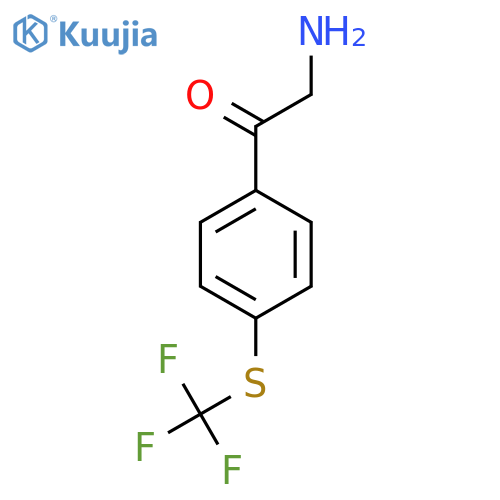 2-amino-1-{4-(trifluoromethyl)sulfanylphenyl}ethan-1-one structure