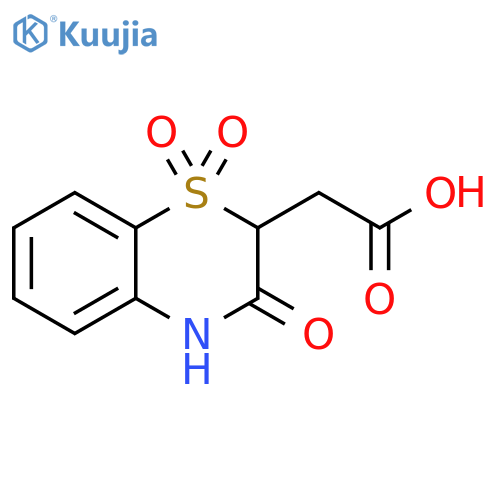 2H-1,4-Benzothiazine-2-acetic acid, 3,4-dihydro-3-oxo-, 1,1-dioxide structure