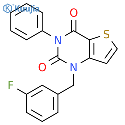 1-(3-fluorobenzyl)-3-phenylthieno[3,2-d]pyrimidine-2,4(1H,3H)-dione structure