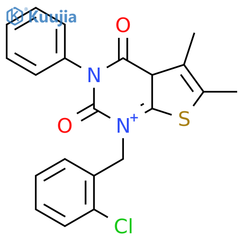 1-(2-chlorophenyl)methyl-5,6-dimethyl-3-phenyl-1H,2H,3H,4H-thieno2,3-dpyrimidine-2,4-dione structure