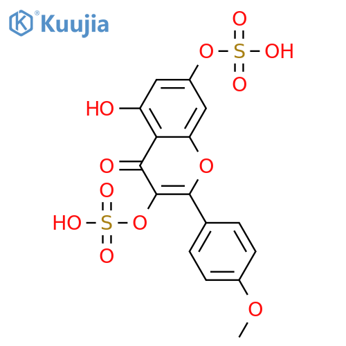 3,5,7-Trihydroxy-4'-methoxyflavone; 3,7-Disulfate structure