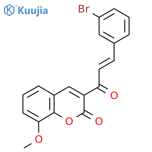3-(2E)-3-(3-bromophenyl)prop-2-enoyl-8-methoxy-2H-chromen-2-one structure