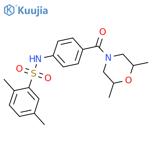 N-4-(2,6-dimethylmorpholine-4-carbonyl)phenyl-2,5-dimethylbenzene-1-sulfonamide structure