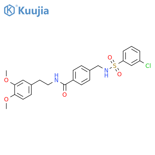 4-(3-chlorobenzenesulfonamido)methyl-N-2-(3,4-dimethoxyphenyl)ethylbenzamide structure