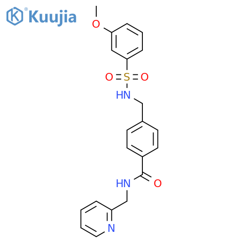 4-(3-methoxybenzenesulfonamido)methyl-N-(pyridin-2-yl)methylbenzamide structure
