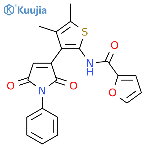 N-3-(2,5-dioxo-1-phenyl-2,5-dihydro-1H-pyrrol-3-yl)-4,5-dimethylthiophen-2-ylfuran-2-carboxamide structure