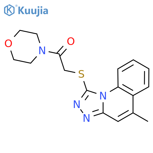 2-({5-methyl-1,2,4triazolo4,3-aquinolin-1-yl}sulfanyl)-1-(morpholin-4-yl)ethan-1-one structure