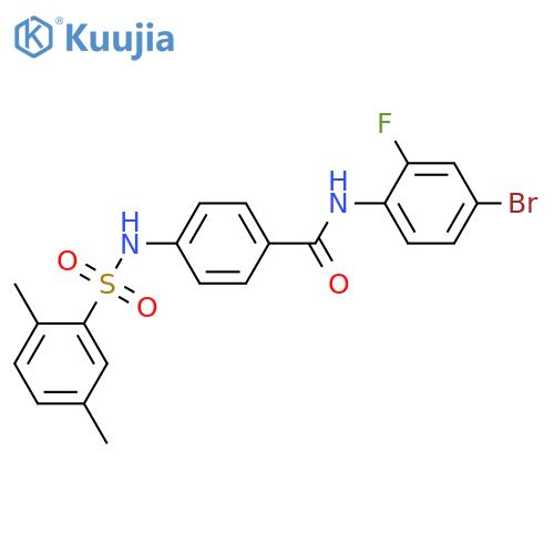 N-(4-bromo-2-fluorophenyl)-4-(2,5-dimethylbenzenesulfonamido)benzamide structure