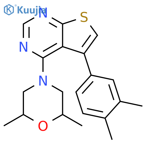 4-[5-(3,4-dimethylphenyl)thieno[2,3-d]pyrimidin-4-yl]-2,6-dimethylmorpholine structure