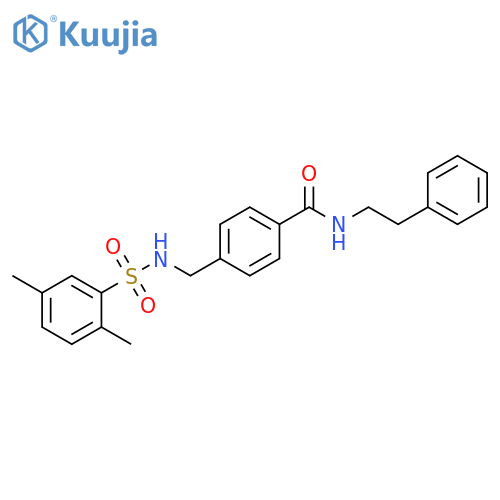 4-[(2,5-dimethylbenzenesulfonamido)methyl]-N-(2-phenylethyl)benzamide structure