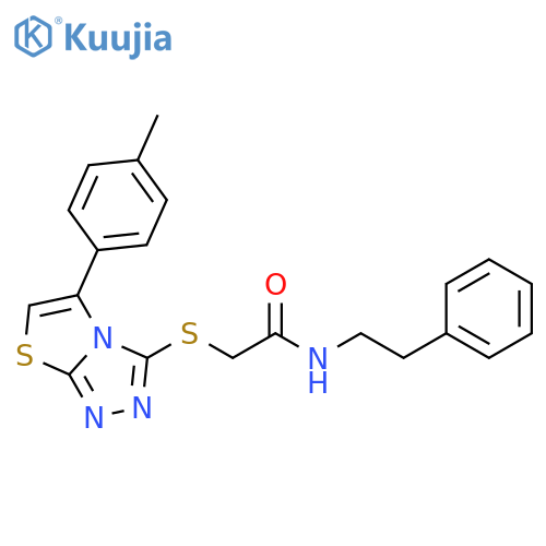 2-{5-(4-methylphenyl)-1,2,4triazolo3,4-b1,3thiazol-3-ylsulfanyl}-N-(2-phenylethyl)acetamide structure