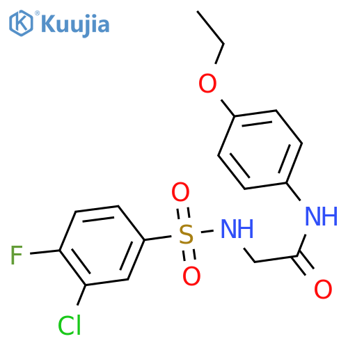 2-(3-chloro-4-fluorobenzenesulfonamido)-N-(4-ethoxyphenyl)acetamide structure
