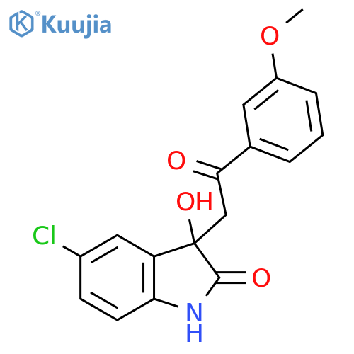 5-chloro-3-hydroxy-3-2-(3-methoxyphenyl)-2-oxoethyl-2,3-dihydro-1H-indol-2-one structure