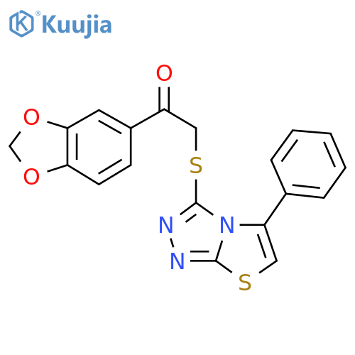 1-(2H-1,3-benzodioxol-5-yl)-2-({5-phenyl-1,2,4triazolo3,4-b1,3thiazol-3-yl}sulfanyl)ethan-1-one structure