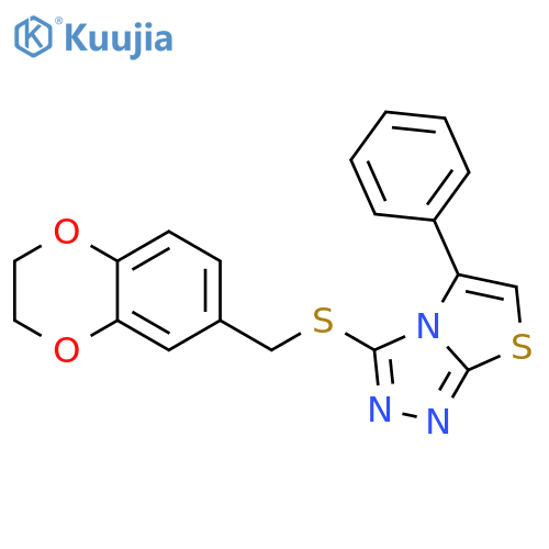 3-{(2,3-dihydro-1,4-benzodioxin-6-yl)methylsulfanyl}-5-phenyl-1,2,4triazolo3,4-b1,3thiazole structure