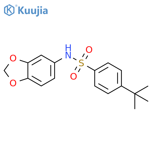 N-(2H-1,3-benzodioxol-5-yl)-4-tert-butylbenzene-1-sulfonamide structure