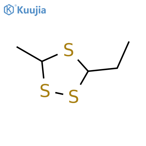 1,2,4-Trithiolane, 3-ethyl-5-methyl-, trans- structure