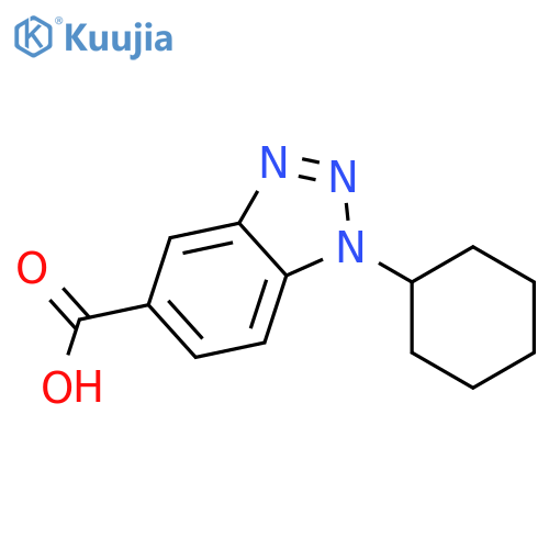 1-Cyclohexyl-1,2,3-benzotriazole-5-carboxylic acid structure