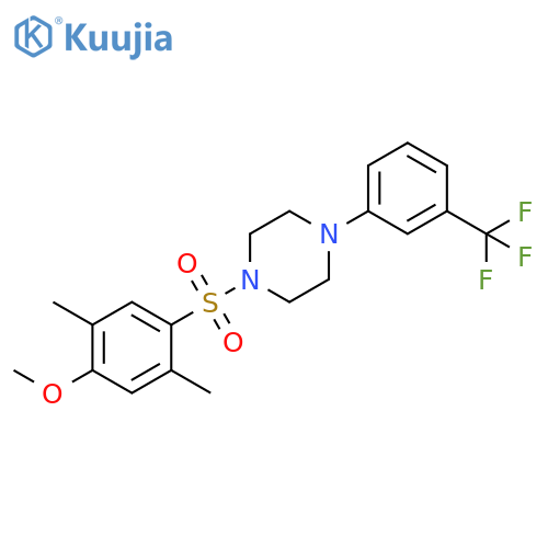 1-(4-methoxy-2,5-dimethylbenzenesulfonyl)-4-3-(trifluoromethyl)phenylpiperazine structure