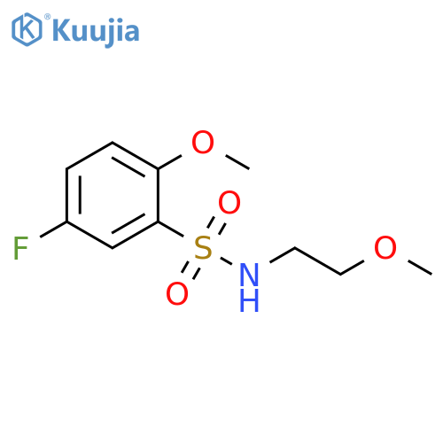 5-fluoro-2-methoxy-N-(2-methoxyethyl)benzene-1-sulfonamide structure