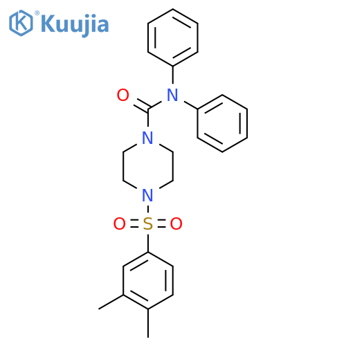 4-(3,4-dimethylbenzenesulfonyl)-N,N-diphenylpiperazine-1-carboxamide structure