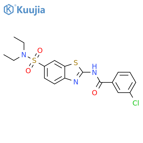 3-chloro-N-[6-(diethylsulfamoyl)-1,3-benzothiazol-2-yl]benzamide structure
