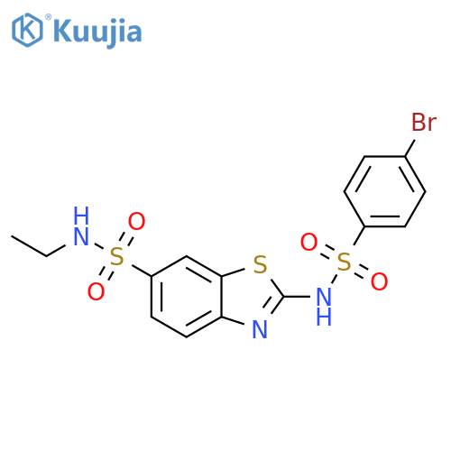 2-(4-bromobenzenesulfonamido)-N-ethyl-1,3-benzothiazole-6-sulfonamide structure