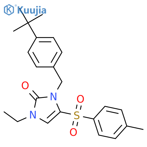 3-[4-(TERT-BUTYL)BENZYL]-1-ETHYL-4-[(4-METHYLPHENYL)SULFONYL]-1,3-DIHYDRO-2H-IMIDAZOL-2-ONE structure