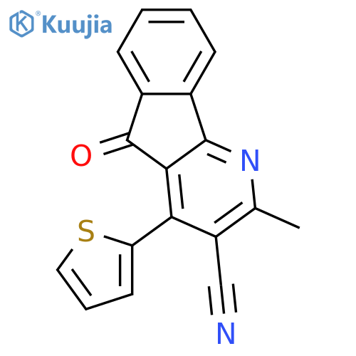 2-METHYL-5-OXO-4-(2-THIENYL)-5H-INDENO[1,2-B]PYRIDINE-3-CARBONITRILE structure
