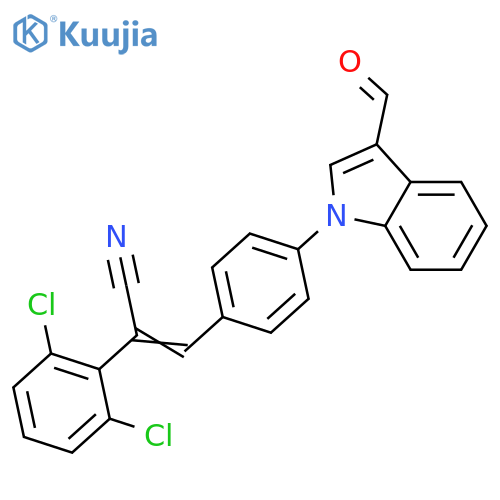 (Z)-2-(2,6-DICHLOROPHENYL)-3-[4-(3-FORMYL-1H-INDOL-1-YL)PHENYL]-2-PROPENENITRILE structure