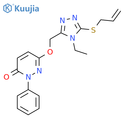 6-{[5-(Allylsulfanyl)-4-ethyl-4H-1,2,4-triazol-3-yl]methoxy}-2-phenyl-3(2H)-pyridazinone structure