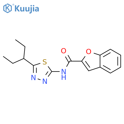 N-[5-(pentan-3-yl)-1,3,4-thiadiazol-2-yl]-1-benzofuran-2-carboxamide structure