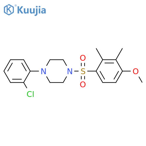 1-(2-chlorophenyl)-4-(4-methoxy-2,3-dimethylbenzenesulfonyl)piperazine structure
