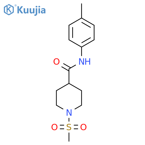 1-methanesulfonyl-N-(4-methylphenyl)piperidine-4-carboxamide structure