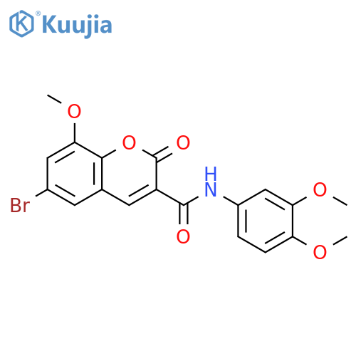 6-bromo-N-(3,4-dimethoxyphenyl)-8-methoxy-2-oxo-2H-chromene-3-carboxamide structure