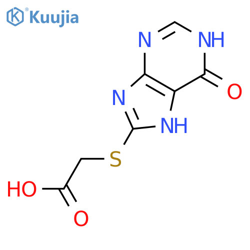 (6-Oxo-6,9-dihydro-1H-purin-8-ylsulfanyl)-acetic acid structure