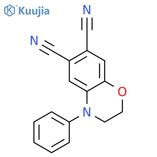 2H-1,4-Benzoxazine-6,7-dicarbonitrile, 3,4-dihydro-4-phenyl- structure