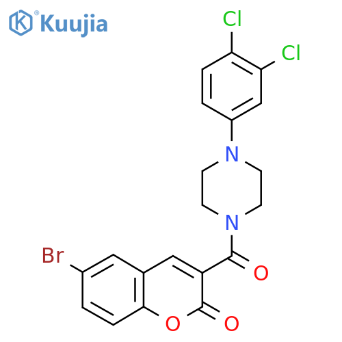 6-bromo-3-[4-(3,4-dichlorophenyl)piperazine-1-carbonyl]-2H-chromen-2-one structure