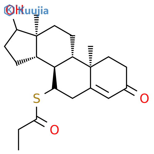 Androst-4-en-3-one,17-hydroxy-7-[(1-oxopropyl)thio]-, (7a,17b)- (9CI) structure