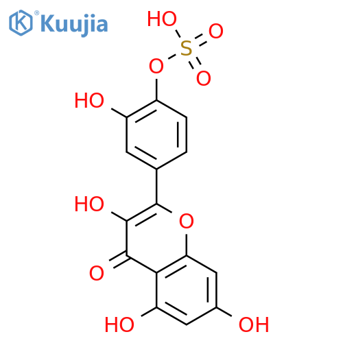 4H-1-Benzopyran-4-one,3,5,7-trihydroxy-2-[3-hydroxy-4-(sulfooxy)phenyl]- structure