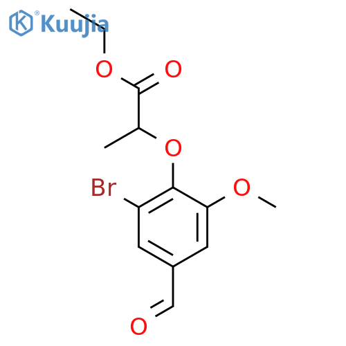 ethyl 2-(2-bromo-4-formyl-6-methoxyphenoxy)propanoate structure
