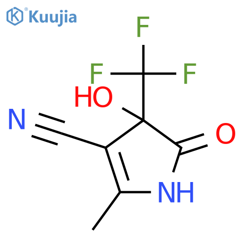 4-hydroxy-2-methyl-5-oxo-4-(trifluoromethyl)-4,5-dihydro-1H-pyrrole-3-carbonitrile structure