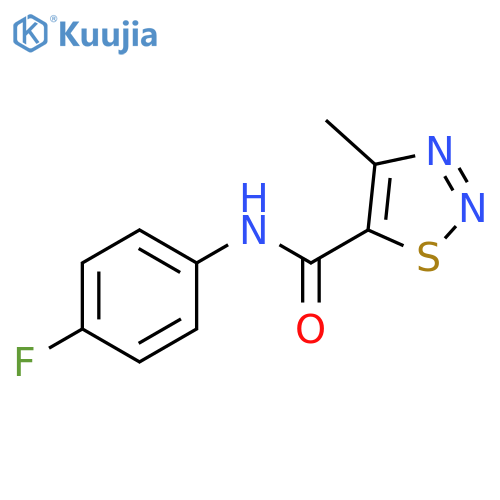 N-(4-fluorophenyl)-4-methyl-1,2,3-thiadiazole-5-carboxamide structure